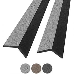Montafox 5 Stck WPC Abschlussleisten 190 cm Abdeckleiste Terrassendielen Dielen L-Leiste - Grau